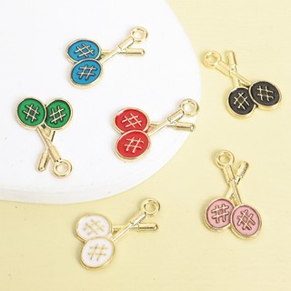 20 Chiếc Phong Cách Thể Thao Vợt Cầu Lông Men Quyến Rũ Phù Hợp Để Làm Vòng Cổ Bông Tai Móc Khóa Túi Trang Trí Nhiều Màu Sắc Vợt Quần Vợt Nhỏ Giọt Dầu Mặt Dây Quà Tặng DIY Cho Người Hâm Mộ Tennis