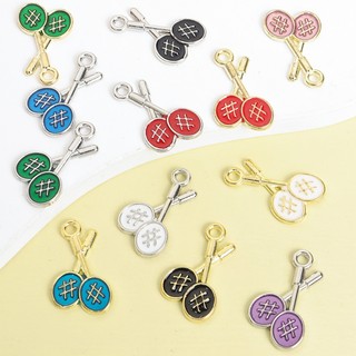 20 Chiếc Phong Cách Thể Thao Vợt Cầu Lông Men Quyến Rũ Phù Hợp Để Làm Vòng Cổ Bông Tai Móc Khóa Túi Trang Trí Nhiều Màu Sắc Vợt Quần Vợt Nhỏ Giọt Dầu Mặt Dây Quà Tặng DIY Cho Người Hâm Mộ Tennis