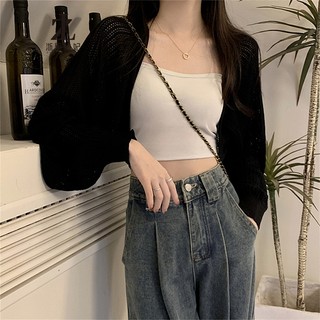 ZHELIHANGFEI Áo cardigan Dệt Kim Mỏng Tay Dài Màu Trơn Thời Trang 2023 Dành Cho Nữ