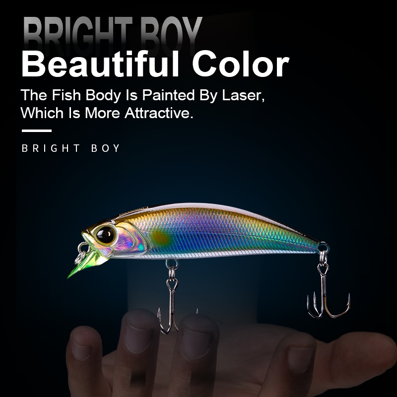 Ảnh Kingdom Mồi Câu Cá 45 / 60mm 3.6 / 7g Chìm Minnow Wobblers Đúc Xa Mồi Câu Cá Cho Pike / Cá Hồi / Bass Crankbaits Cơ Thể Mỏng Chất Liệu Cứng 3