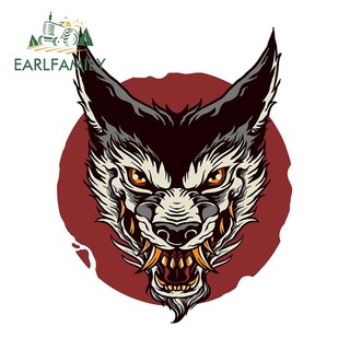 EARLFAMILY 13cm Hổ Trắng Đáng Sợ Xe Miếng Dán Chống Nắng Cản Người Cắm Trại Đồ Họa Chống Thấm Nước Decal Tắc Xước Thời Trang Vinyl Xe Bọc