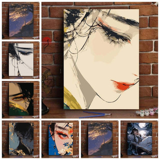 MOZI✨Vẻ đẹp phong cách cổ xưa 40*50cm tranh tô màu theo số tranh số hóa tranh sơn dầu số hoá Cổ Kỹ Thuật Số Sơn Dầu Tự Làm Tô Màu Tranh Kỹ Thuật Số Tranh Làm Đầy Tranh Trang Trí Nhà Cửa Tranh Nhân Vật Trang Trí Tranh Acrylic Tranh Quà Tặng Sinh Nhật