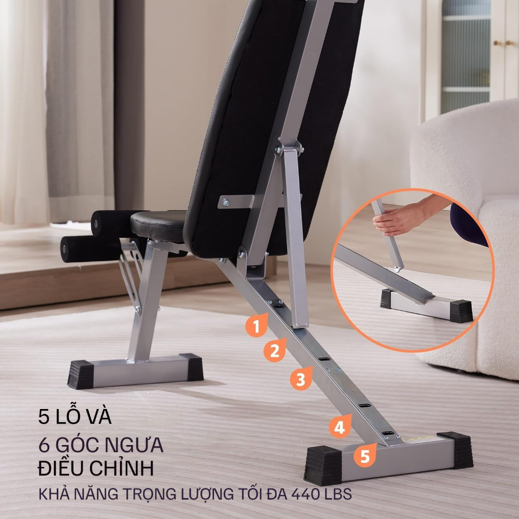 Ghế tập thể dục đa chức năng, máy tập gym đa năng trong nhà