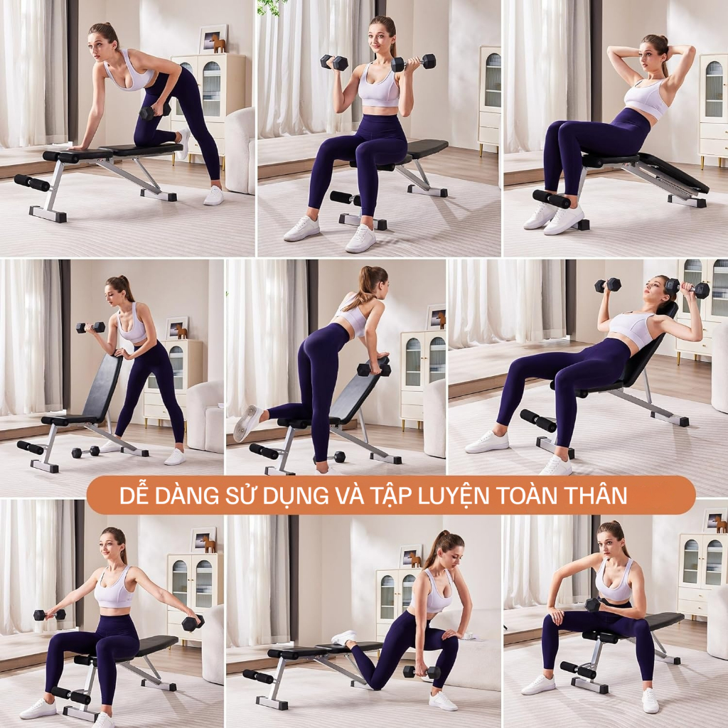 Ghế tập thể dục đa chức năng, máy tập gym đa năng trong nhà