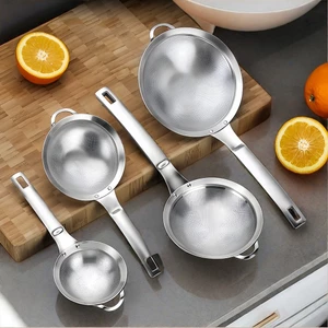 Dụng cụ lọc thực phẩm lưới mịn bằng thép không gỉ 304 đa năng, Dụng cụ làm bánh bền, chống rỉ sét, dễ làm sạch, Sàng lưới thủ công – Hoàn hảo để làm bánh tại nhà và lọc bánh mì ống