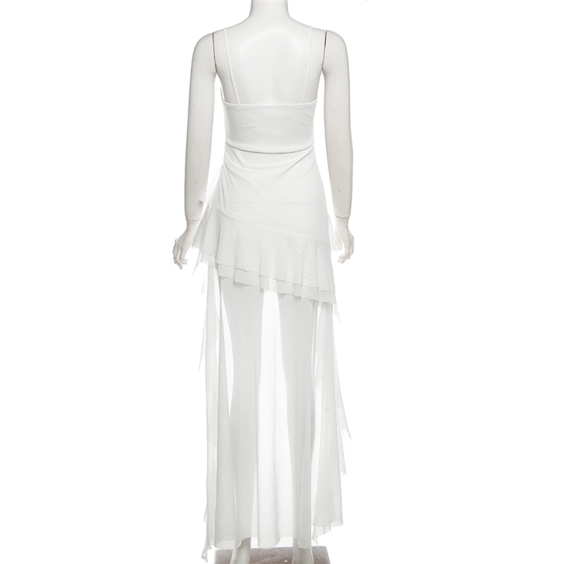 Cutenew Mùa Xuân 2024 Pháp Ruffle Edge Ghép Mini Đầm Thanh Lịch Không Đều Slim Fit Đầm Ngắn Cho Nữ