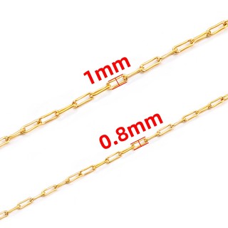 Dây chuyền hình bầu dục đính cườm vàng bằng thép không gỉ 0,8 / 1mm DIY Dây chuyền trang sức vàng 18K Dây chuyền thủ công