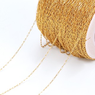 Dây chuyền hình bầu dục đính cườm vàng bằng thép không gỉ 0,8 / 1mm DIY Dây chuyền trang sức vàng 18K Dây chuyền thủ công
