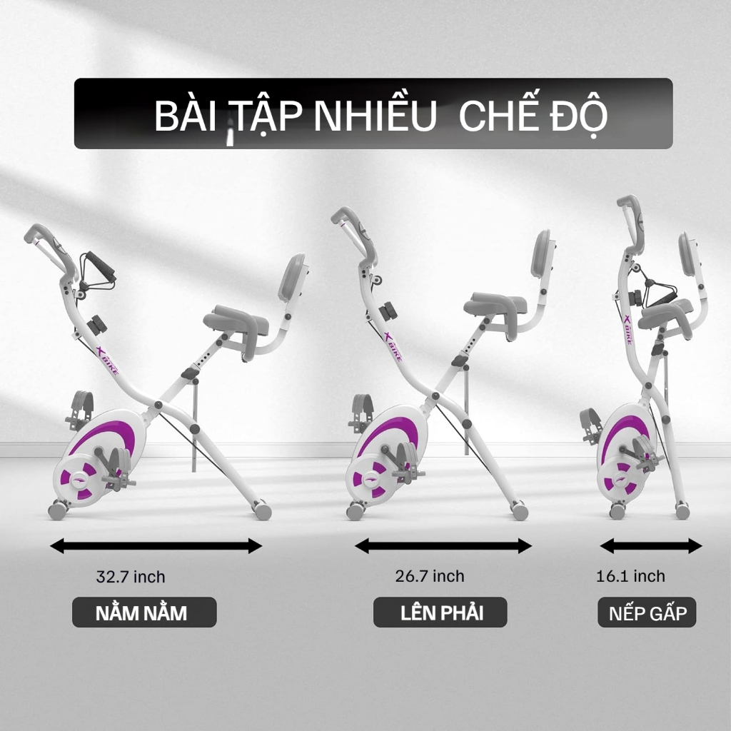 Xe đạp thể dục tại nhà,máy tập gym tại nhà sử dụng Kháng lực từ tính, đạp êm kèm cảm ứng nhịp tim.
