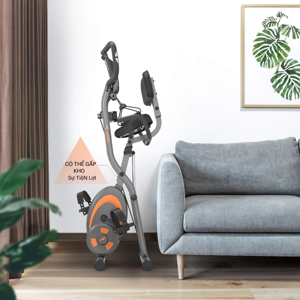 Xe đạp thể dục tại nhà,máy tập gym tại nhà sử dụng Kháng lực từ tính, đạp êm kèm cảm ứng nhịp tim.