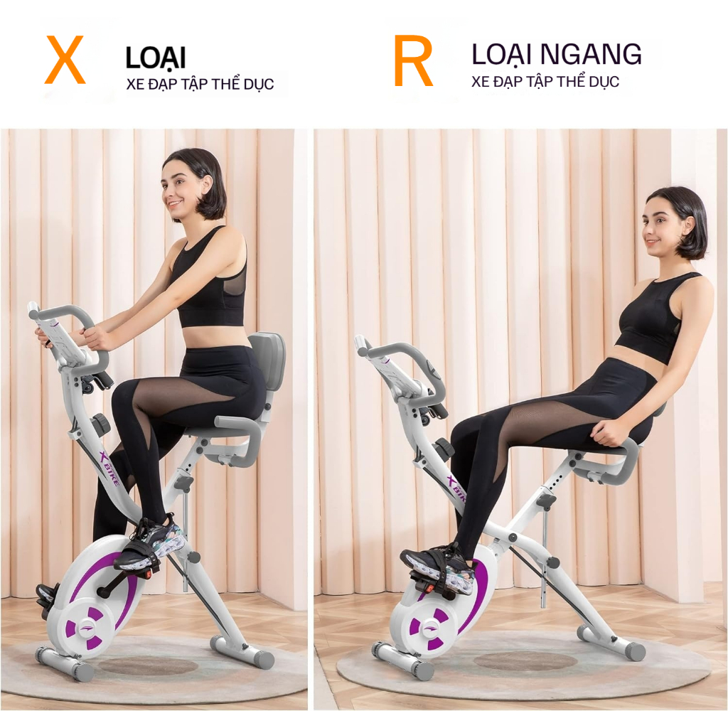 Xe đạp thể dục tại nhà,máy tập gym tại nhà sử dụng Kháng lực từ tính, đạp êm kèm cảm ứng nhịp tim.