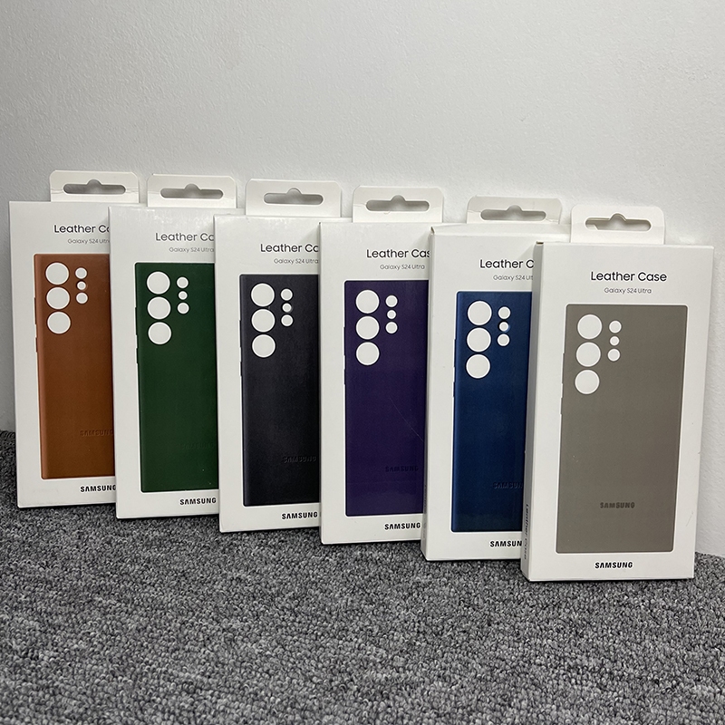 Ốp lưng da nguyên bản có nút bên kim loại Samsung Galaxy S24 / S24 Plus ultra protected full case