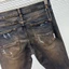 High Street Hợp Thời Trang Mới Retro Xanh Nam Quần Jean Nút Trước Đục Lỗ Miếng Dán Màu Vẽ Đàn Hồi Slim Fit Quần Jean Thiết Kế Hip Hop Thương Hiệu Quần
