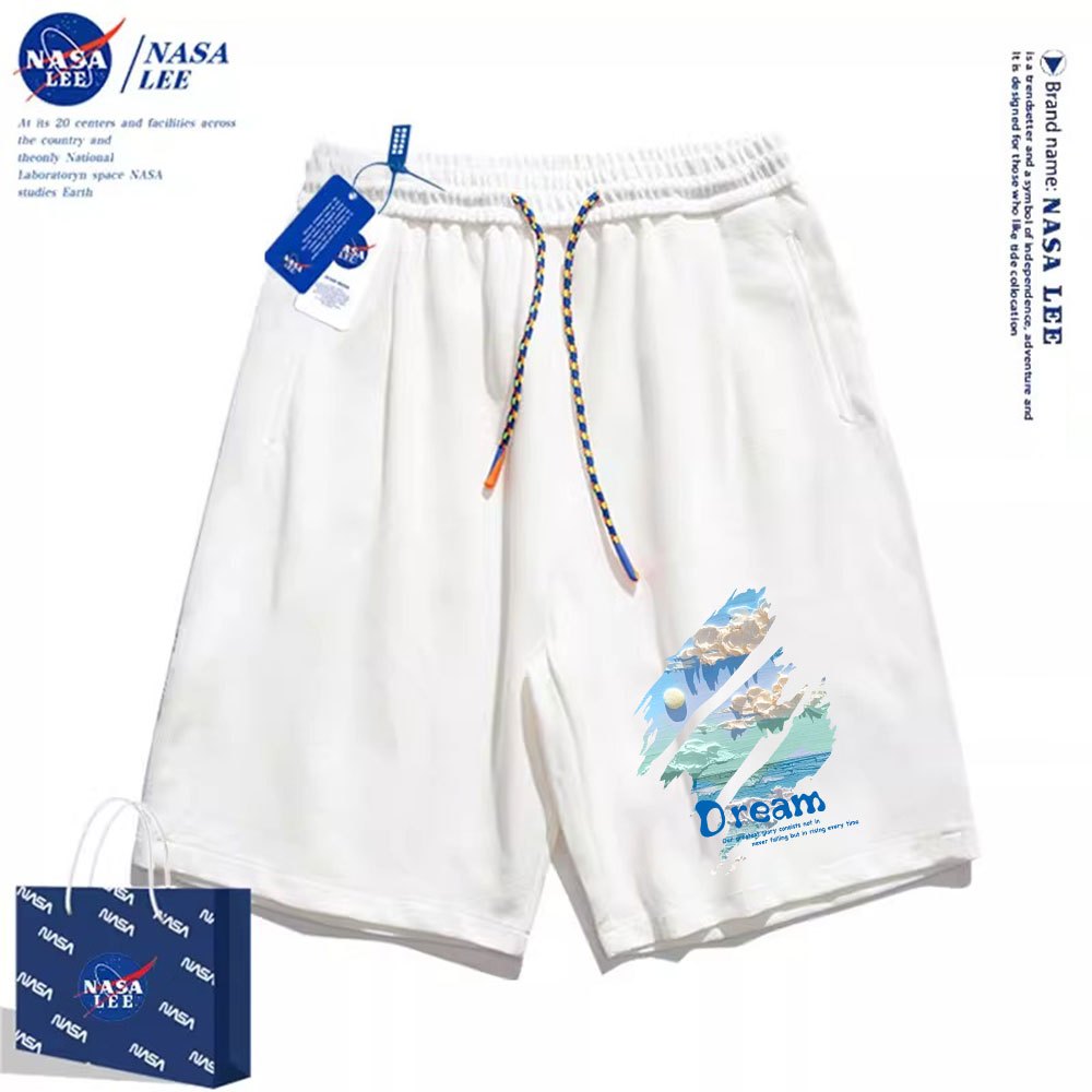 Thương hiệu Nasa Đồng thương hiệu 2024 Quần short dáng rộng Unisex phong cách mới, sử dụng chất liệu Cotton Co giãn dày, thích hợp cho quần short hợp thời trang mùa hè, chống mài mòn, dễ dàng kết hợp, thoáng khí thoải mái, tận hưởng thời gian mát mẻ!