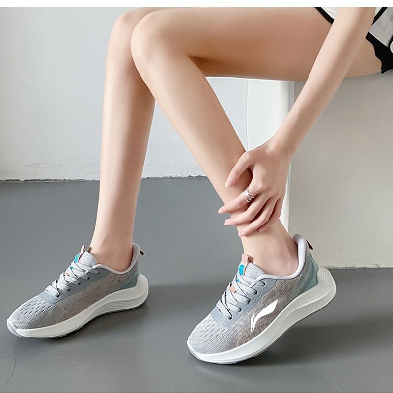 Li Ning Giày Chạy Bộ Mới Xuân Hè, Giày Thể Thao, Chống Trơn Trượt, Chống Mài Mòn, Thoải Mái, Thoáng Khí, Nhẹ, Chống Sốc, Giày Thể Thao Lưới Nam Nữ