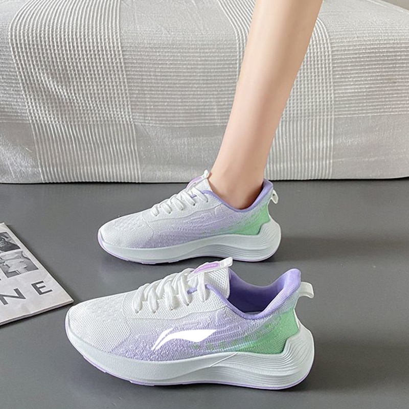 Li Ning Giày Chạy Bộ Mới Xuân Hè, Giày Thể Thao, Chống Trơn Trượt, Chống Mài Mòn, Thoải Mái, Thoáng Khí, Nhẹ, Chống Sốc, Giày Thể Thao Lưới Nam Nữ