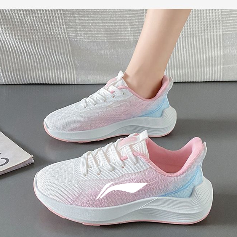 Li Ning Giày Chạy Bộ Mới Xuân Hè, Giày Thể Thao, Chống Trơn Trượt, Chống Mài Mòn, Thoải Mái, Thoáng Khí, Nhẹ, Chống Sốc, Giày Thể Thao Lưới Nam Nữ