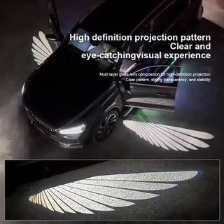 Đèn LED Chào Mừng Xe Ô Tô Phụ Kiện Môi Trường Xung Quanh Cửa Gương Chiếu Hậu Cánh Thiên Thần Tự Động Đèn Thảm Bộ Điều Khiển Kép Đèn Khí Quyển