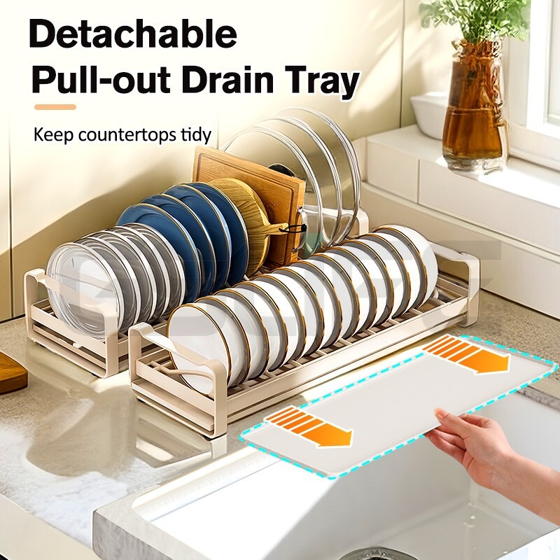Cambond bộ bát đĩa và để đĩa nhà bếp, khay ráo nước, giá để đồ