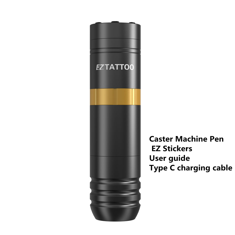Máy xăm không dây Caster và gói nguồn di động, được trang bị đầy đủ, dễ sử dụng, dễ thực hành