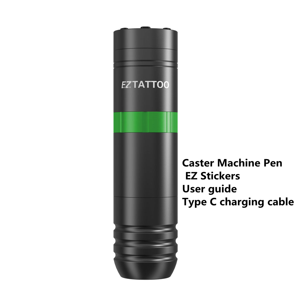 Máy xăm không dây Caster và gói nguồn di động, được trang bị đầy đủ, dễ sử dụng, dễ thực hành