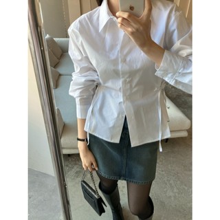 Phong Cách Hàn Quốc Nữ Áo Sơ Mi Dài Tay Ôm Baju Baju Wanita Lengan Panjang Hàng Mới Có Sẵn