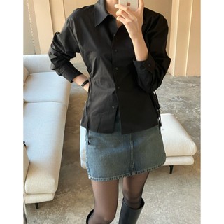 Phong Cách Hàn Quốc Nữ Áo Sơ Mi Dài Tay Ôm Baju Baju Wanita Lengan Panjang Hàng Mới Có Sẵn