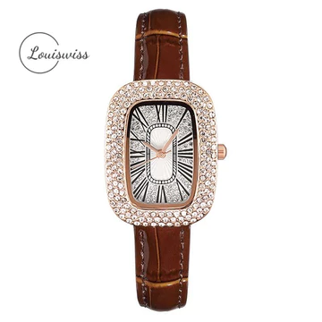 Louiswiss Đồng hồ nữ Đồng hồ thời trang Retro Đồng hồ thạch anh Đồng hồ vuông siêu mỏng Đồng hồ kim cương Ngôi sao Đồng hồ đeo tay thông thường dành cho doanh nhân
