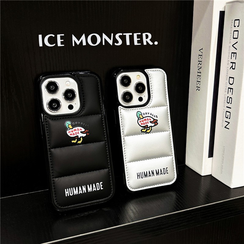 Iphone 15 14 Pro max 13 12 11 Dòng áo khoác Down làm họa tiết vịt Chất liệu TPU + vỏ điện thoại flannel