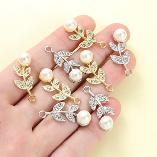 10 Chiếc Tinh Tế Nhánh Lá Thiết Kế Quyến Rũ Với Kim Cương Giả Sáng Bóng & Ngọc Trai Kẻ Sọc Phong Cách Thanh Lịch Nữ Trang Sức Hàng Ngày Phụ Kiện Bông Tai Vòng Cổ DIY Mặt Dây Tính Khí
