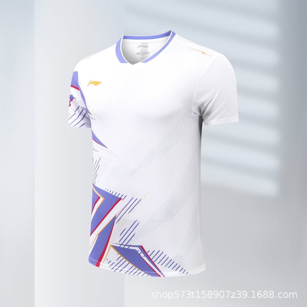 Li Ning 2024 Bộ đồ cầu lông mới dành cho nam và nữ Áo thun ngắn tay thoáng khí Quần vợt và bóng chuyền Quần áo tập luyện thi đấu thể thao