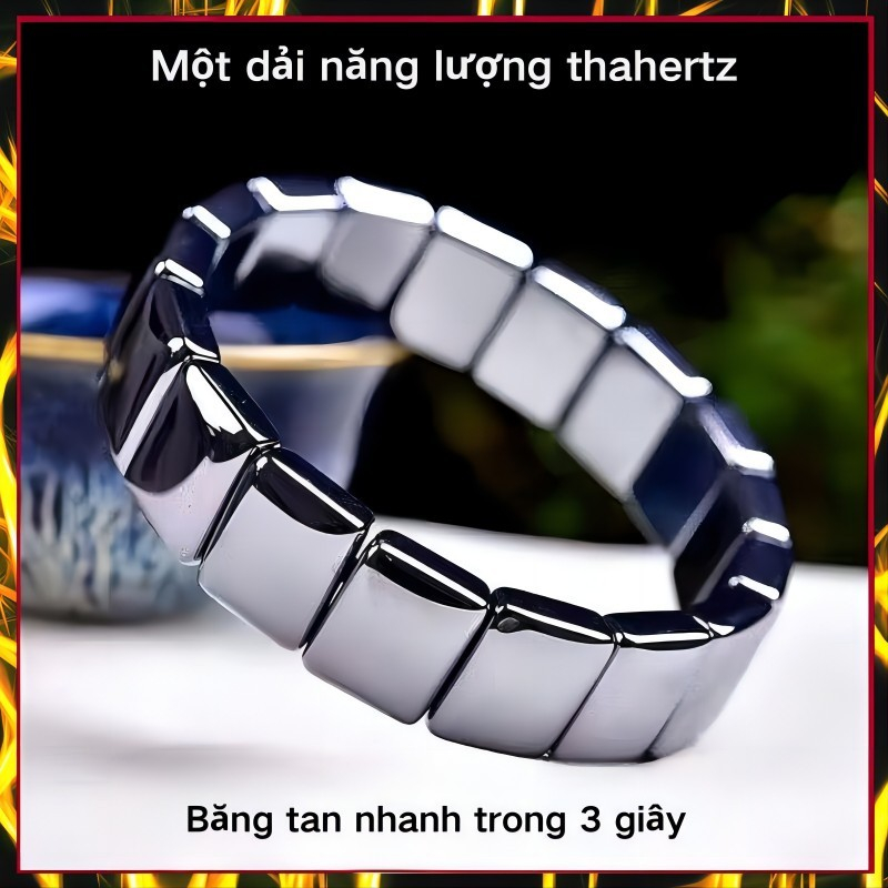🔥Vòng Đeo Tay Đá Terahertz Từ Tính Chống Bức Xạ Cho Người Lớn Tuổi
