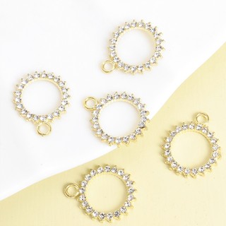 10 Chiếc Sáng Bóng Kim Cương Giả Kẻ Sọc Ánh Sáng Sang Trọng Rỗng Vòng Tròn Quyến Rũ Cho DIY Trang Sức Hàng Ngày Cặp Đôi Quà Tặng Thời Trang Đơn Giản Vòng Cổ Vòng Tay Bông Tai Hợp Kim Mặt Dây Tròn