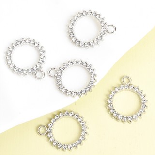 10 Chiếc Sáng Bóng Kim Cương Giả Kẻ Sọc Ánh Sáng Sang Trọng Rỗng Vòng Tròn Quyến Rũ Cho DIY Trang Sức Hàng Ngày Cặp Đôi Quà Tặng Thời Trang Đơn Giản Vòng Cổ Vòng Tay Bông Tai Hợp Kim Mặt Dây Tròn