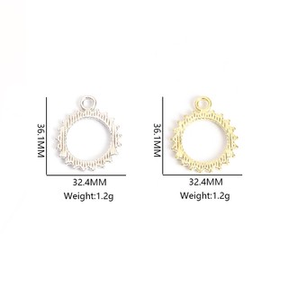 10 Chiếc Sáng Bóng Kim Cương Giả Kẻ Sọc Ánh Sáng Sang Trọng Rỗng Vòng Tròn Quyến Rũ Cho DIY Trang Sức Hàng Ngày Cặp Đôi Quà Tặng Thời Trang Đơn Giản Vòng Cổ Vòng Tay Bông Tai Hợp Kim Mặt Dây Tròn