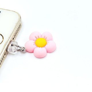 Điện Thoại Di Động Chống Bụi Cắm Hoa Nhựa Năm Cánh Hoa Mặt Dây Chuyền Điện Thoại Di Động Lỗ Chống Bụi