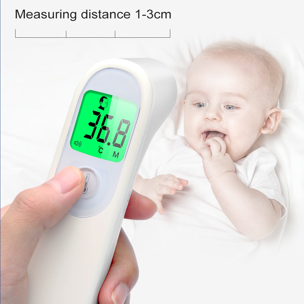 Ảnh Nhiệt kế hồng ngoại kỹ thuật số Cofoe Đầu trước không tiếp xúc với nhiệt độ cơ thể có đèn nền Lcd cho bé trưởng thành 3
