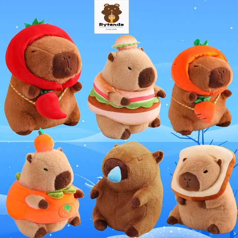 Rytanda Capybara Plush Toy gấu capybara chảy nước mũi Gấu bông Capybara chảy nước mũi Gấu Teddy tặng quà sinh nhật cho trẻ em