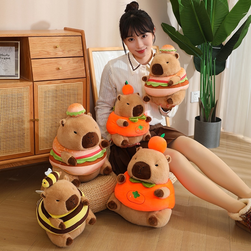 Rytanda Capybara Plush Toy gấu capybara chảy nước mũi Gấu bông Capybara chảy nước mũi Gấu Teddy tặng quà sinh nhật cho trẻ em