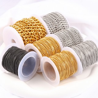 Thép không gỉ Cuba Liên Kết Dây Xích 18K Vàng Dây Xích DIY Trang Sức Làm Vòng Tay Handmade Vòng Cổ Phụ Kiện