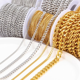 Thép không gỉ Cuba Liên Kết Dây Xích 18K Vàng Dây Xích DIY Trang Sức Làm Vòng Tay Handmade Vòng Cổ Phụ Kiện