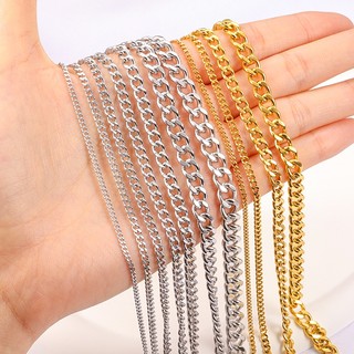 Thép không gỉ Cuba Liên Kết Dây Xích 18K Vàng Dây Xích DIY Trang Sức Làm Vòng Tay Handmade Vòng Cổ Phụ Kiện
