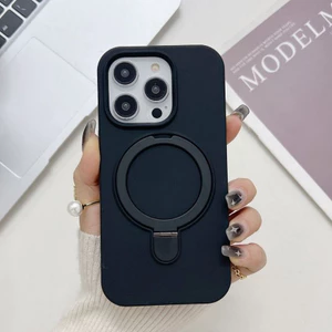 Đế Vô Hình Từ Tính Có Chân Đế Ốp Lưng Điện Thoại iPhone 15 promax Vỏ Điện Thoại Silicon Lỏng IP 15 14 13 12 Pro Max Chống Sốc Và Chống Rơi Vỏ Mềm TPU Bảo Vệ Cao Cấp