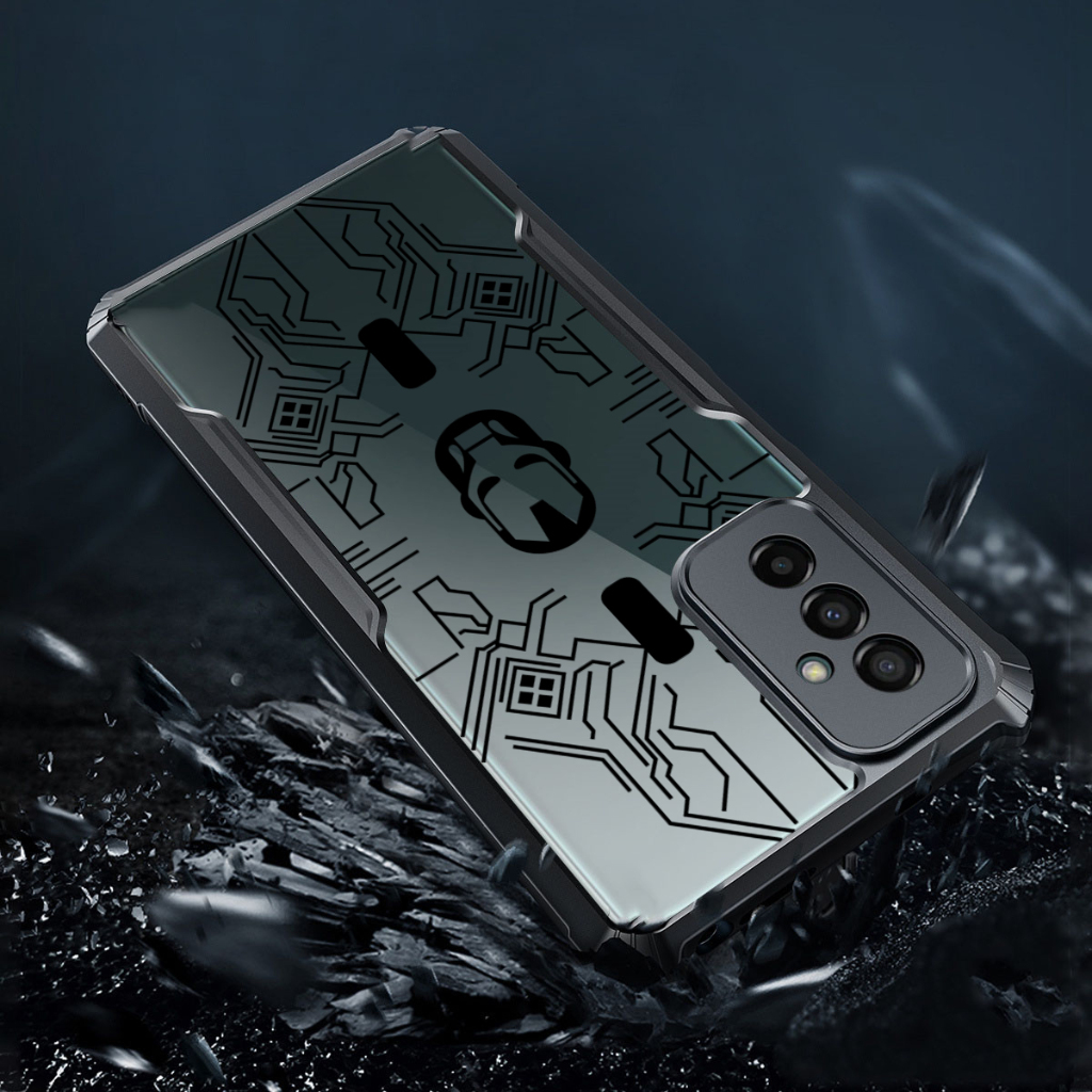 Ốp lưng trong suốt chống sốc phong cách Mecha sang trọng Samsung Galaxy A06 A07 A16 A05 A05S A15 A25 A26 A35 A36 A55 A56 4G 5G Iron Man Vỏ TPU