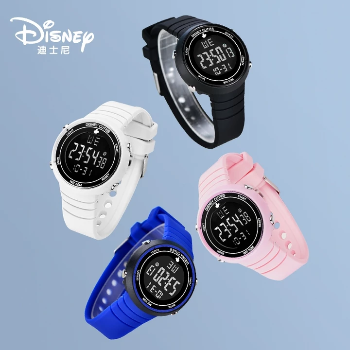 Đồng hồ điện tử tuổi teen Disney Đồng hồ đeo tay thời trang bé trai Đồng hồ đeo tay nữ Hợp thời trang Lịch chống nước Đồng hồ báo thức Đồng hồ bấm giờ phát sáng Đồng hồ quà tặng sinh nhật DC-55065