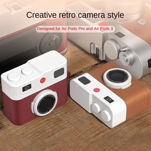 Vỏ bảo vệ Air AirPods Vỏ bảo vệ Camera cổ điển Kết cấu da silicon Airpod pro2 Có thể giặt được 3D Apple thế hệ thứ 3 Thân thiện với môi trường Vỏ tai nghe chống sốc
