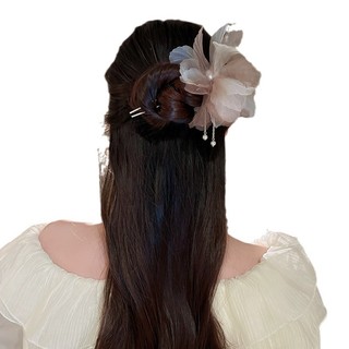 Trâm Cài Tóc Hình U Tua Rua Hoa Phong Cách Trung Hoa Cao Cấp Hanfu Mũ Hoa Lớn Cho Nữ