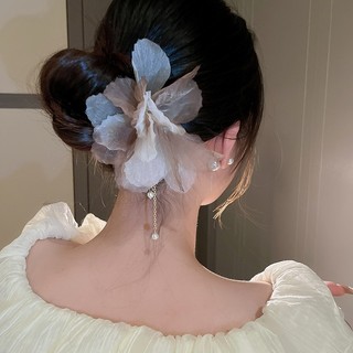 Trâm Cài Tóc Hình U Tua Rua Hoa Phong Cách Trung Hoa Cao Cấp Hanfu Mũ Hoa Lớn Cho Nữ