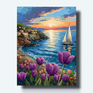 MOZI✨30 * 40cm / 40 * 50cm hoa tulip mới tranh tô màu theo số tranh số hóa Phong Cách Mới Tulip Tự Làm Kỹ Thuật Số Tranh Sơn Dầu Vẽ Tay Hoa Handmade Tranh Trang Trí Tranh Kỹ Thuật Số Làm Đầy Tranh Sơn Màu Tranh Acrylic Trang Trí Nhà Cửa Tranh