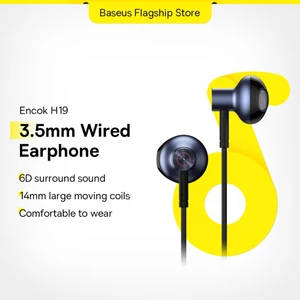 Baseus Tai Nghe Nhét Tai h19 6d Jack 3.5mm Có Micro Âm Thanh stereo Sống Động